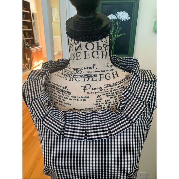 TALBOTS Gingham Check Pleated Ruffle Tank Dress - Picture 6 of 9